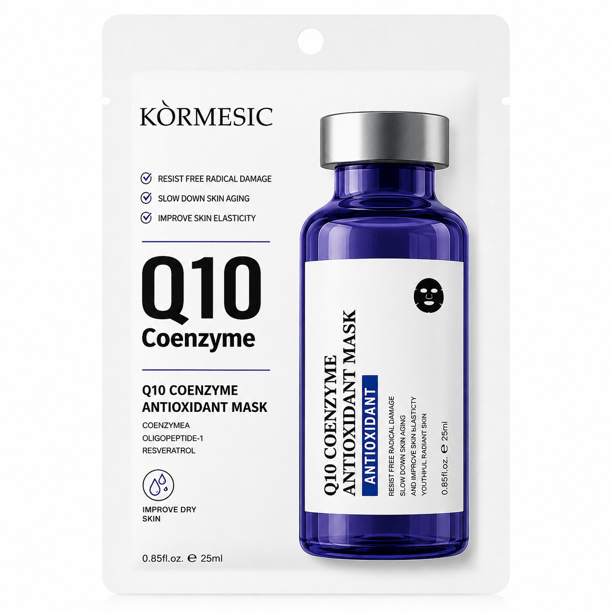 KORMESIC Coenzyme Q10 Antioxidant Facial Sheet Mask