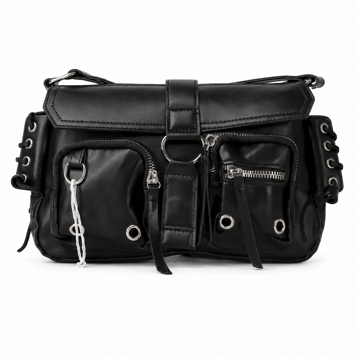 Black Y2K Multi Pocket Buckle