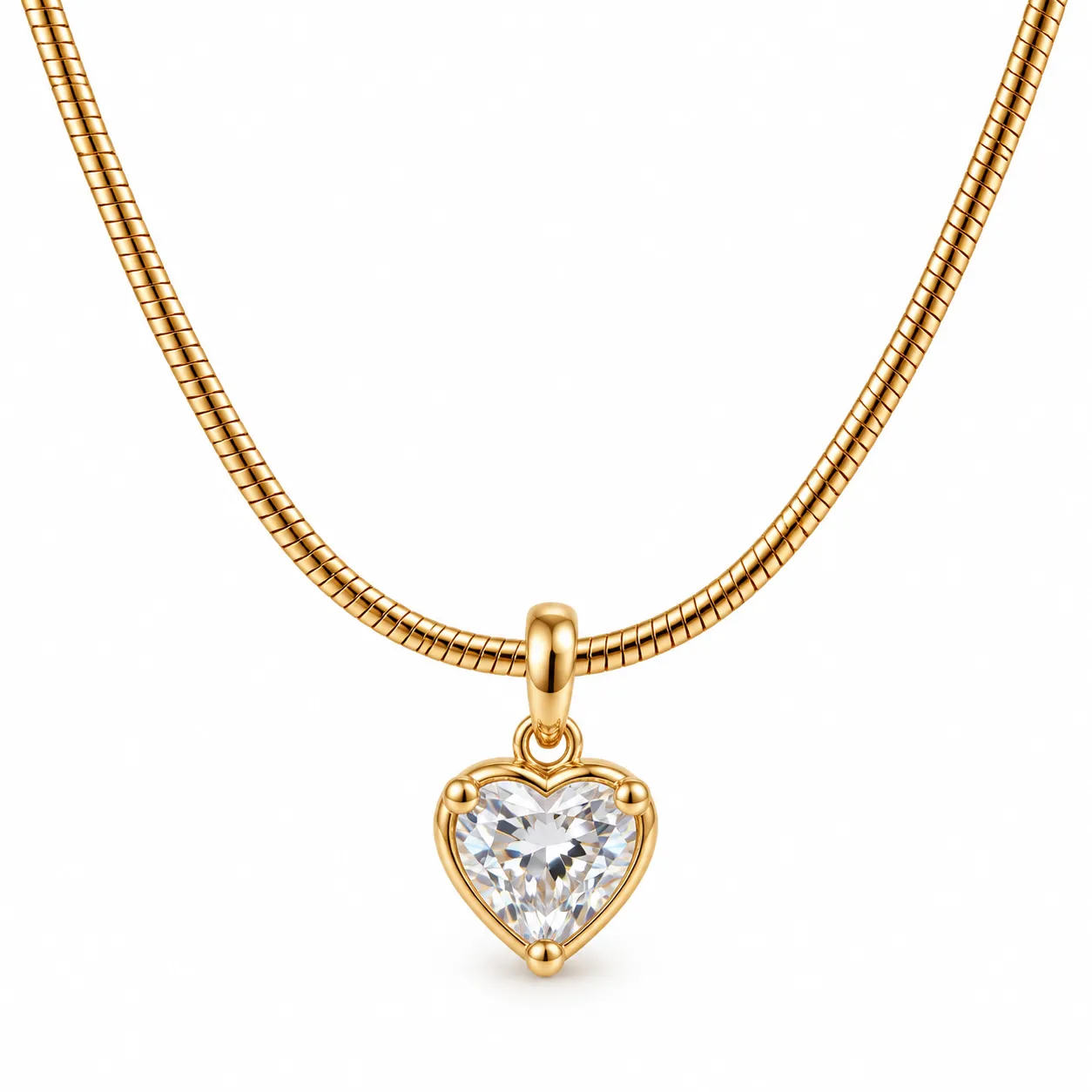 Gold Tone Heart Necklace