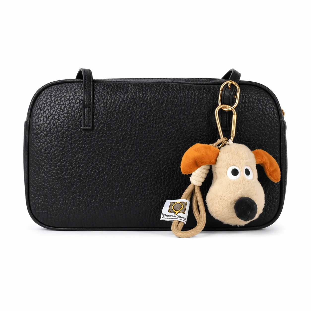 PU Leather Crossbody Bag with Cute Plush Keychain
