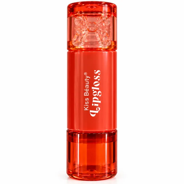 Kiss Beauty Red Lip Gloss with Bow Cap