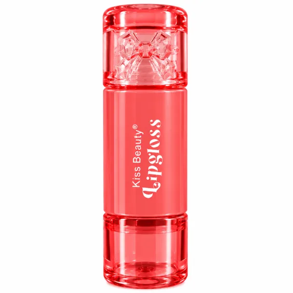Kiss Beauty Red Lip Gloss with Bow Cap