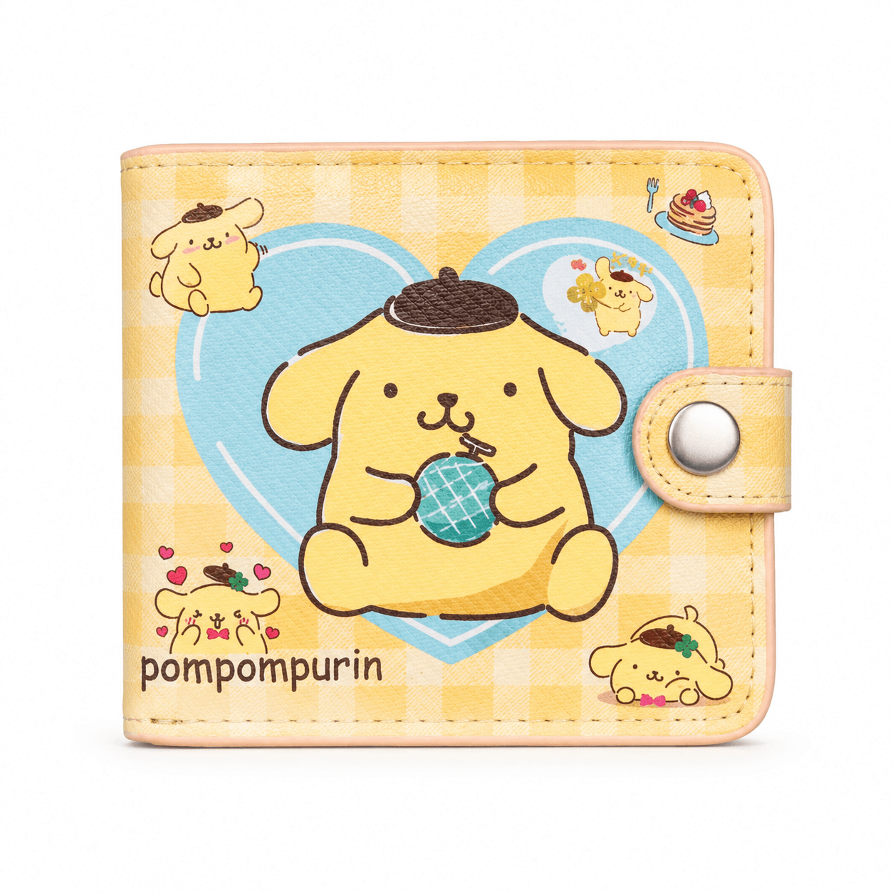 Pompompurin Cute Bifold Wallet with Snap Closure