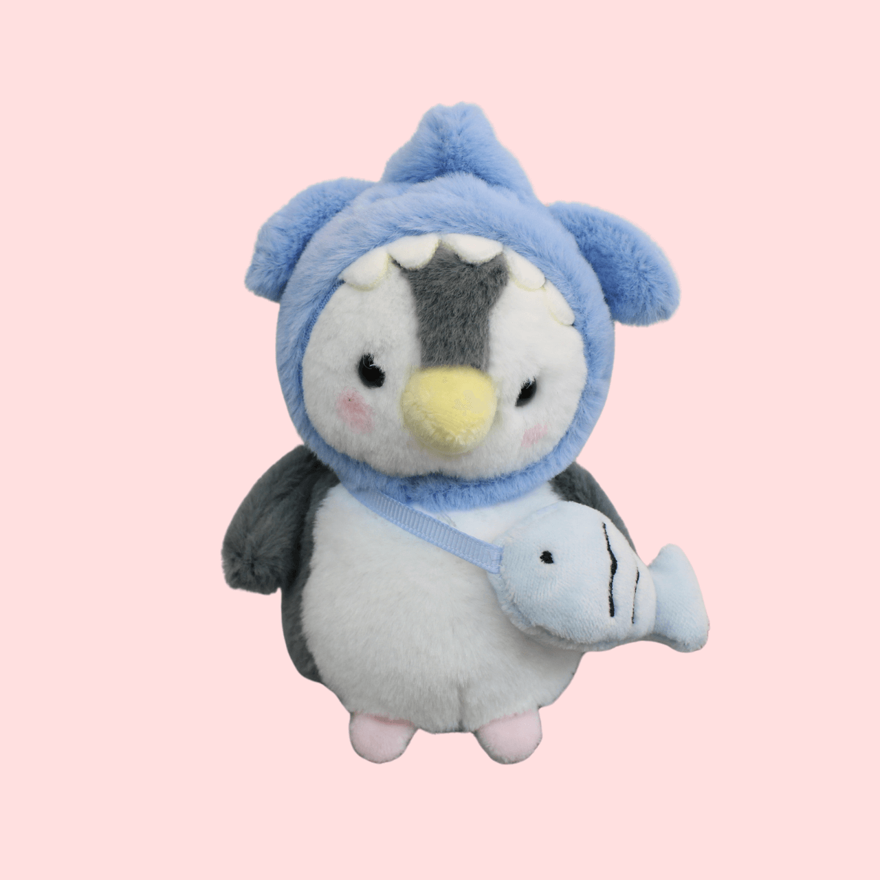 Plush Blue Penguin with Fish Bag