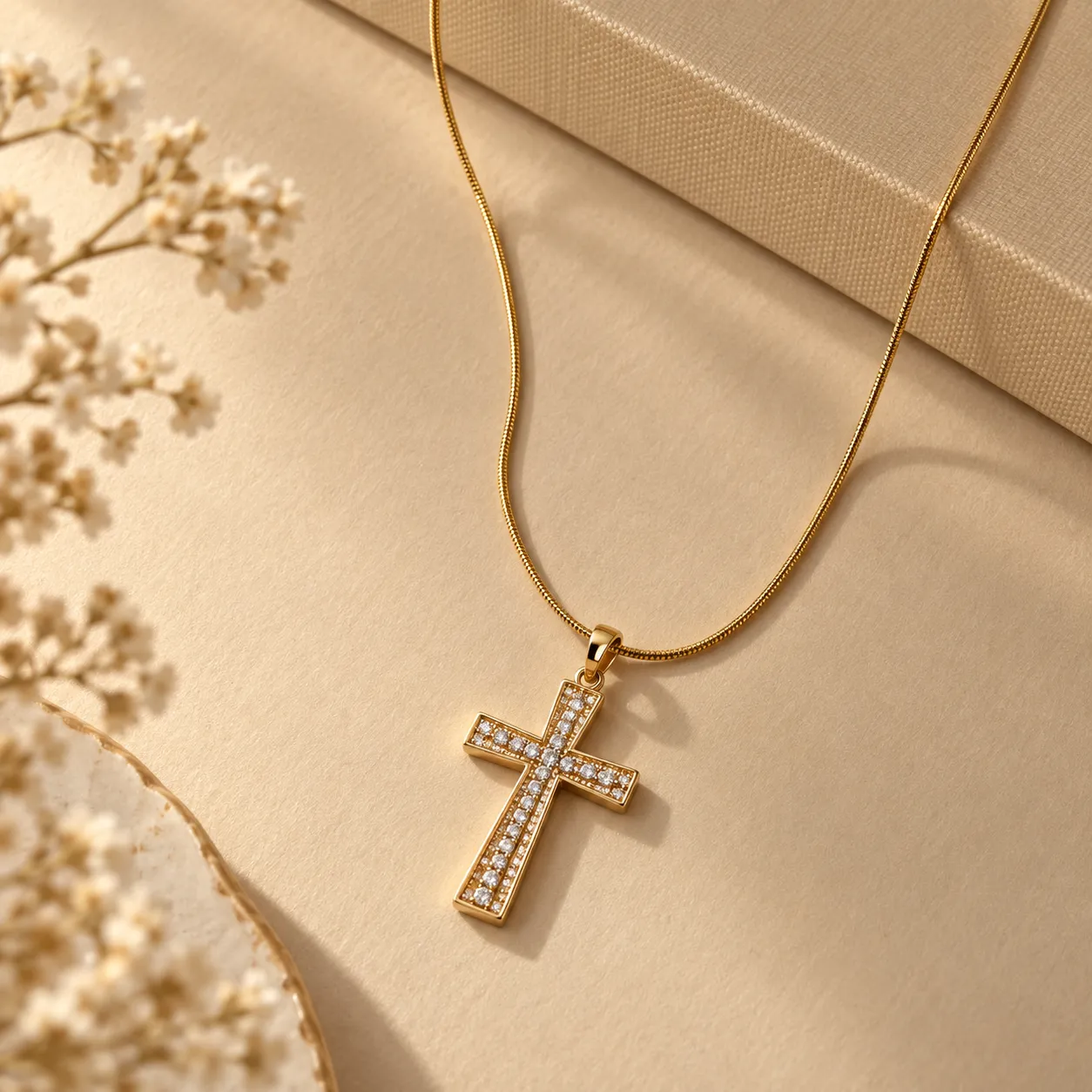 Gold Cross Pendant Necklace