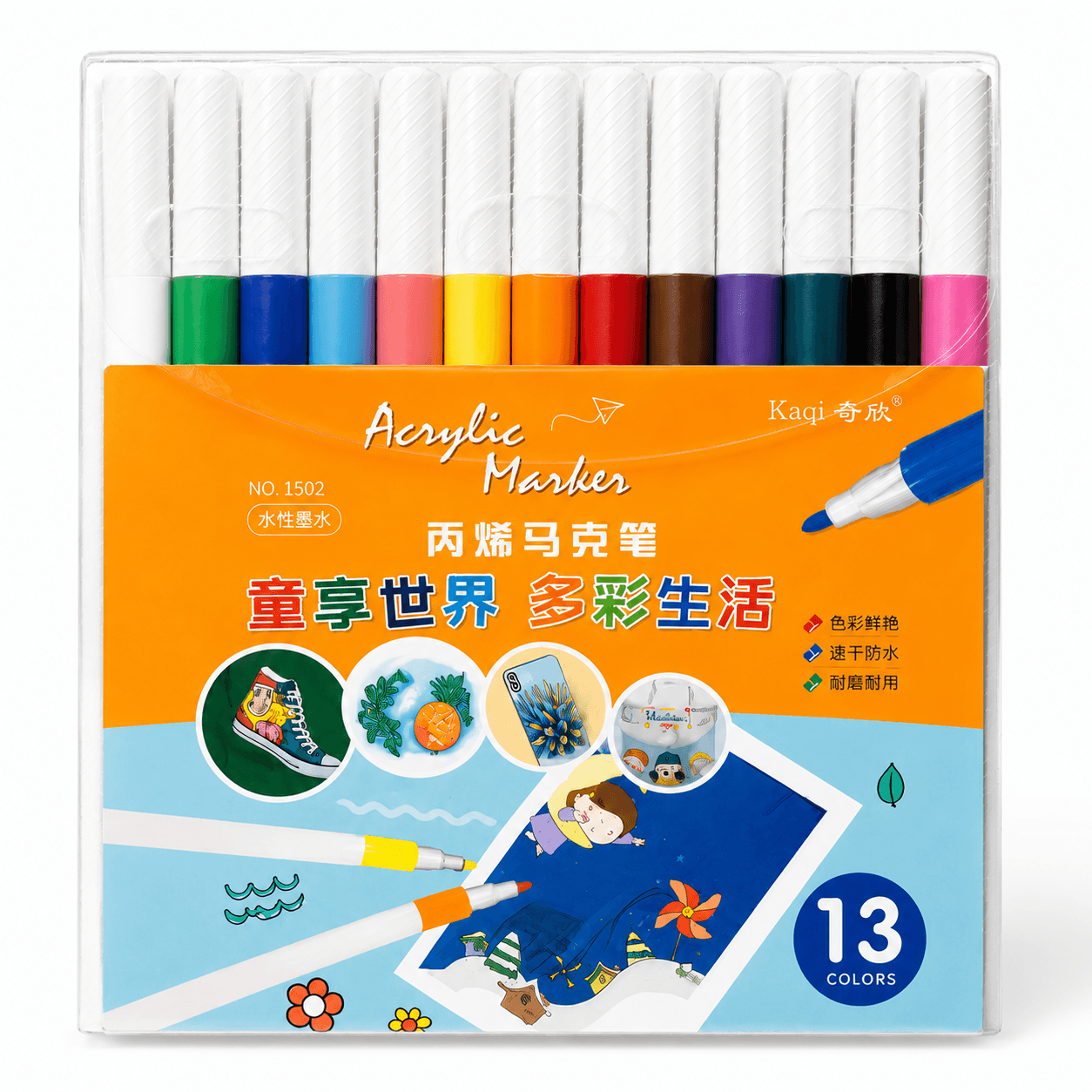 Colorful acrylic marker set