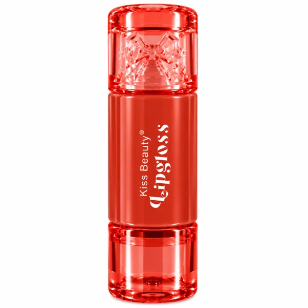 Kiss Beauty Red Lip Gloss with Bow Cap