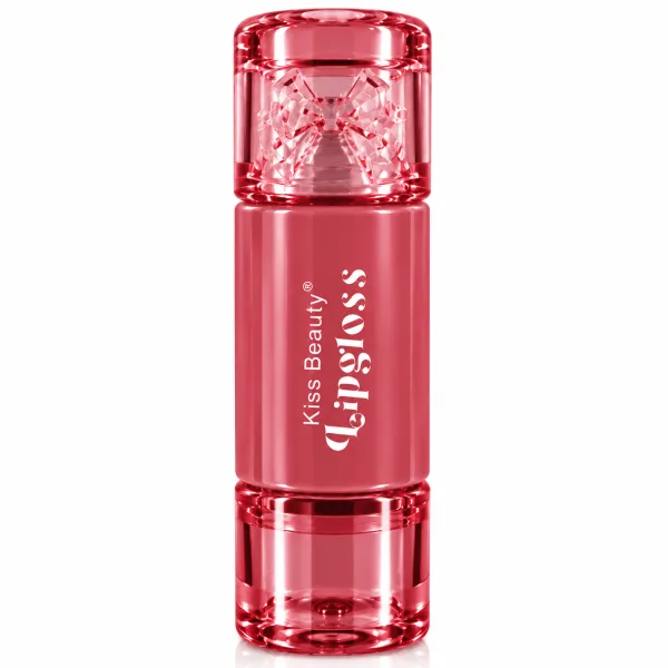 Kiss Beauty Red Lip Gloss with Bow Cap