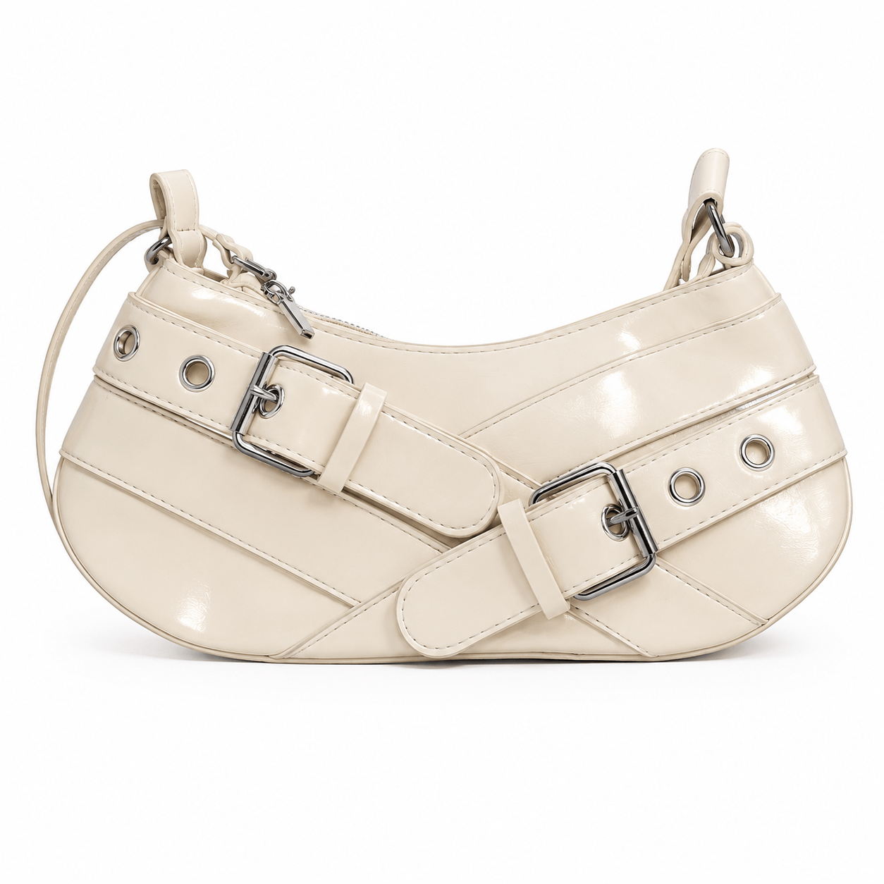 Korean Ivory Buckle Shoulder Bag for Women