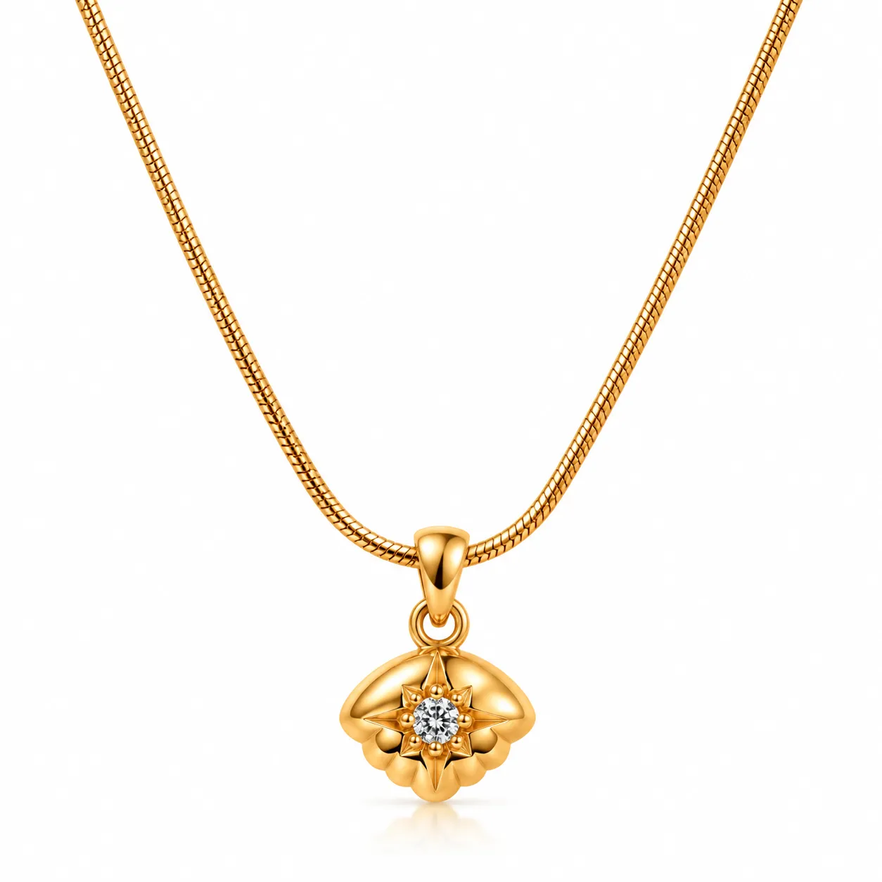 Gold Floral Pendant Necklace