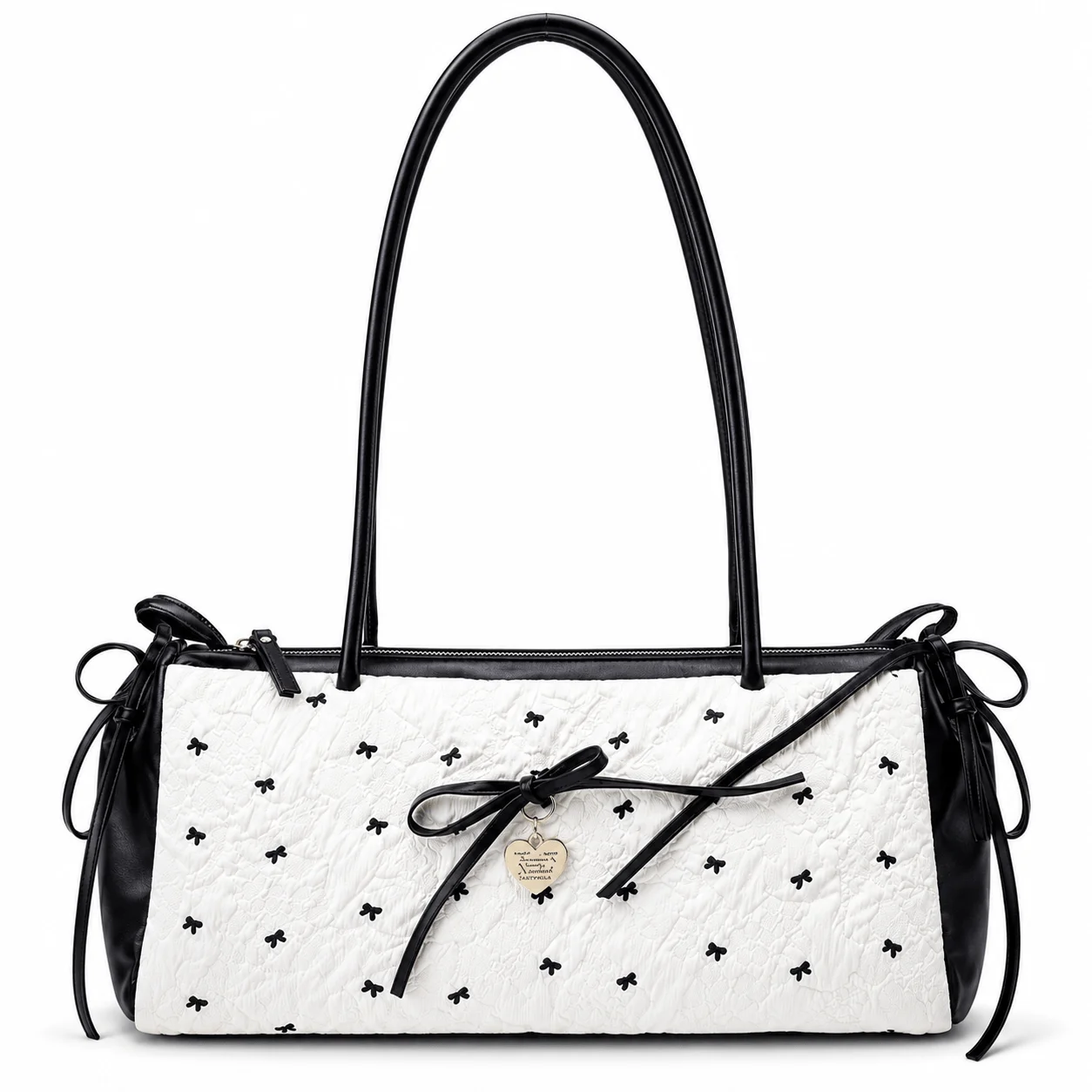 Korean Bow Quilted Shoulder Tote Bag for Women
