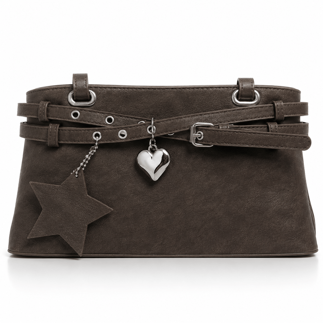 Vintage Espresso Charm Shoulder Bag