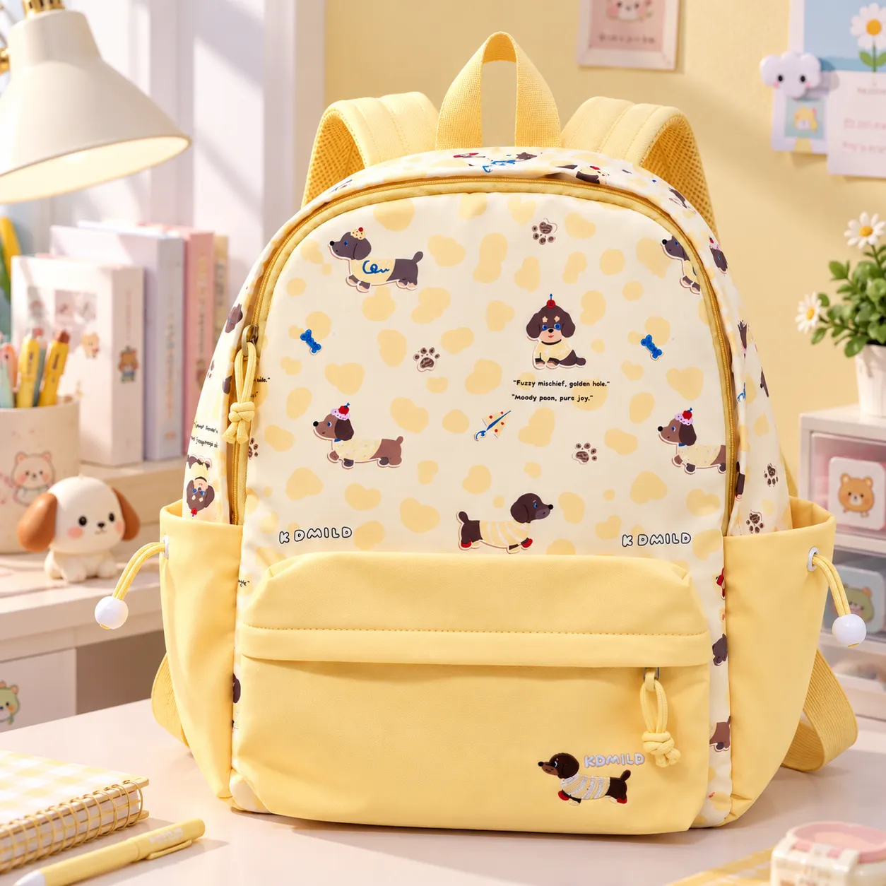 Blue Dog Print Backpack