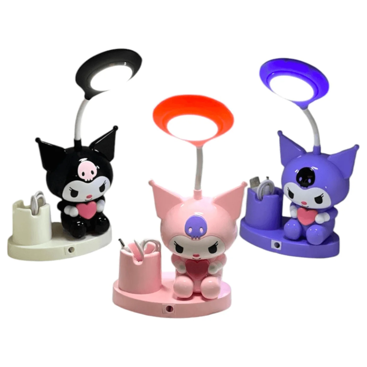 Kuromi LED Desk Lamp with Pen Holder Cute Kawaii Anime Study Light
