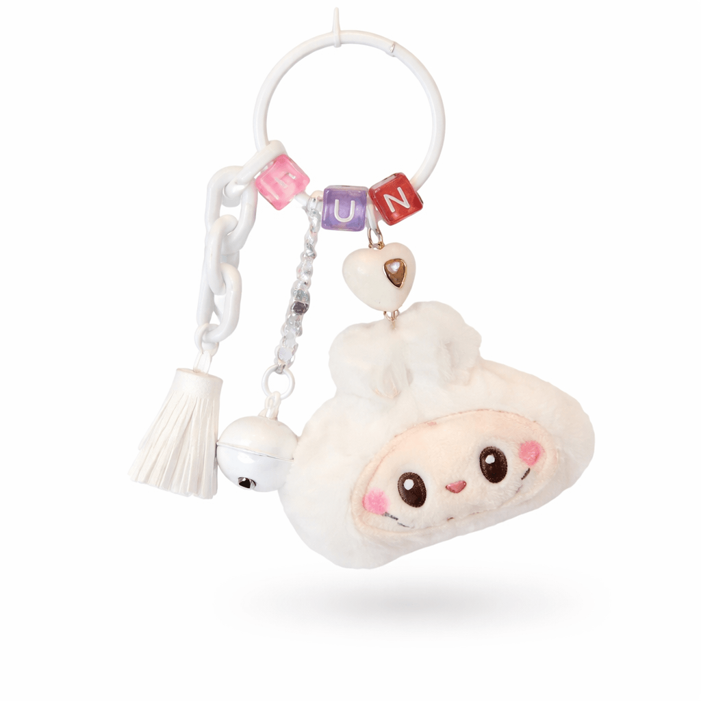 White Labubu Face Charm