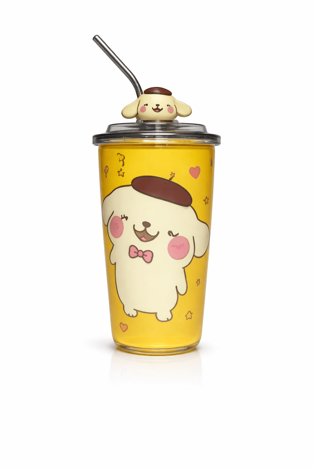 Pompompurin acrylic tumbler with figurine